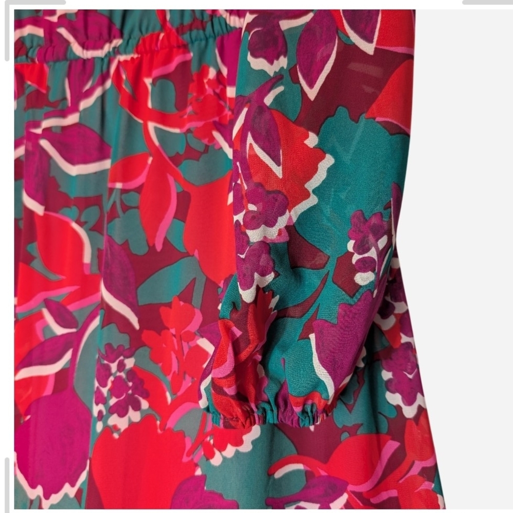 Pre-owned Floral V-Neck Maxi Dress - Multicolor - Picture 6 of 12